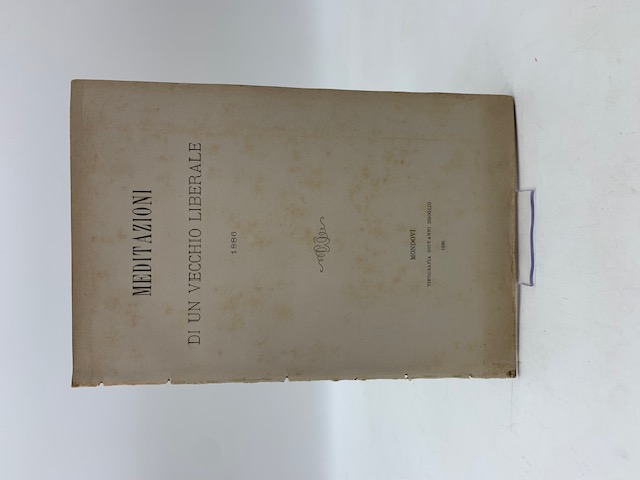 Meditazioni di un vecchio liberale 1886